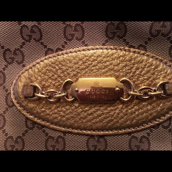 Gucci Vintage Rare Metallic Gold Leather Large Hobo Bag - Picture 2 of 7